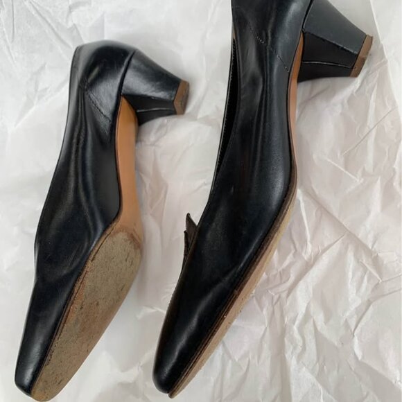 MASERATI Vintage Black Leather Pump - Sz 9 - Picture 3 of 4